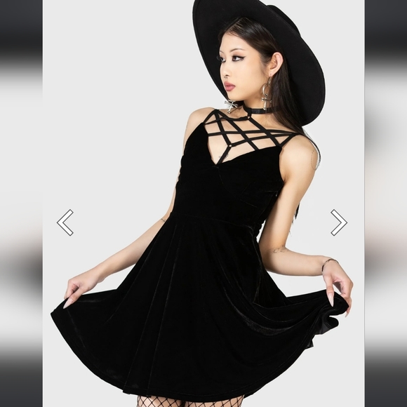 Killstar Black Magica Skater Dress - M - Picture 2 of 5